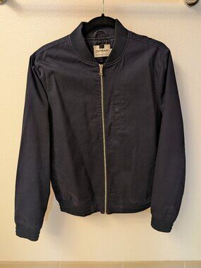 Topman Navy Blue Bomber Jacket - Size M